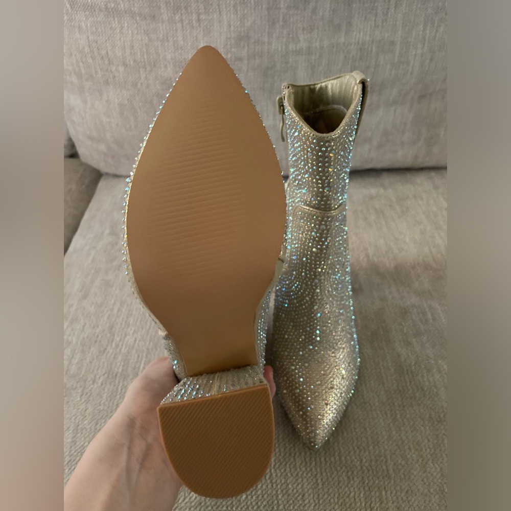 Sparkling Rhinestone Ankle Booties - Picture 4 of 5
